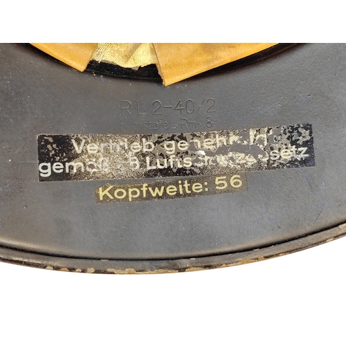 66 - WWII Luftschutz gladiator helmet complete with liner and chinstrap, well preserved front decal, rear... 