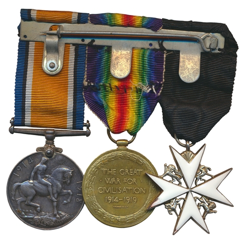 7 - Order of St John (Officer) with WW1 BWM and Victory Medal to 30692 A. Sjt. W. Smith. Linc. R. swing ... 