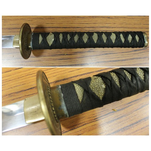 54 - Pair of Katana's, first Katana groove to blade, light pitting and rust, heavy pitting to tsuba and f... 