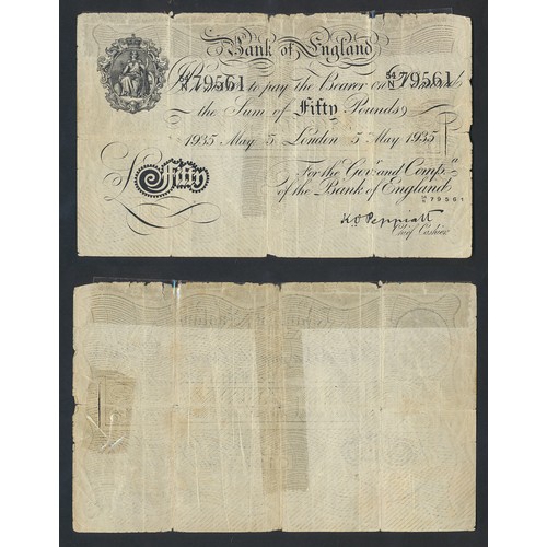 130 - P.S. Beale. Consecutive pair of white £5 S14 054405 to ...406, both good very fine (Duggleby B270), ... 