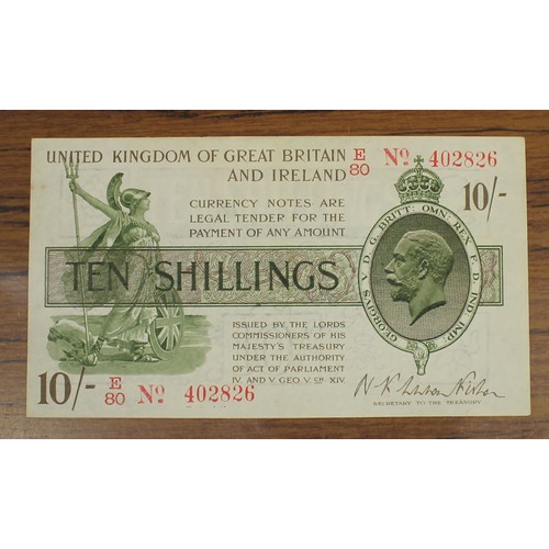 111 - N.F. Warren Fisher. Pair of 10/- banknotes, with red dash E/80 402826 extremely fine (Duggleby T26) ... 