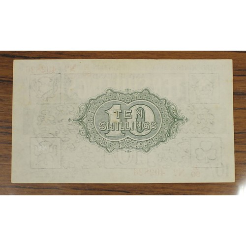 111 - N.F. Warren Fisher. Pair of 10/- banknotes, with red dash E/80 402826 extremely fine (Duggleby T26) ... 