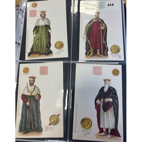 109 - Royalty. Misc. coln. of ptd, R.P's and artist drawn cards in one modern slipcase album, incl. palace... 