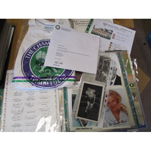 115 - Autographs. Collection including Middlesex, Somerset, Worcester and Yorkshire County Cricket Club pl... 