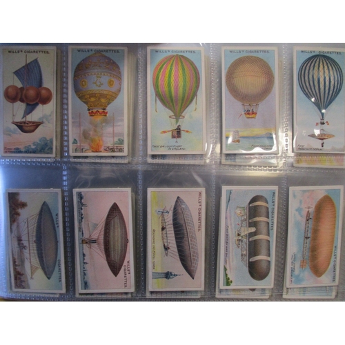 16 - Collection in 9 albums with Wills complete sets including Allied Army Leaders, Aviation, Dogs, Warsh... 