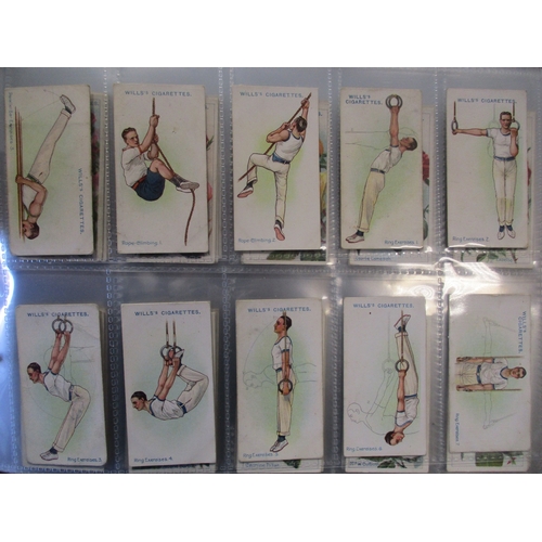 16 - Collection in 9 albums with Wills complete sets including Allied Army Leaders, Aviation, Dogs, Warsh... 