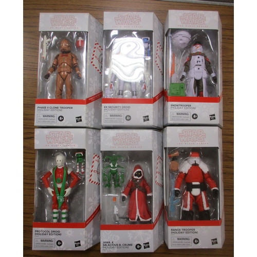 193 - Star Wars. Hasbro. Collection of The Black Series Holiday Edition figures, generally mint in near mi... 