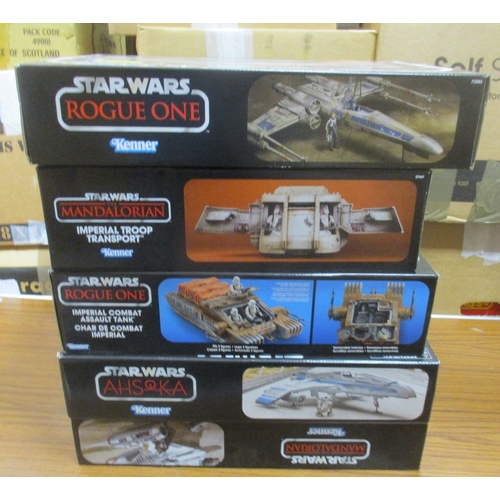 210 - Star Wars. Hasbro. Range of The Vintage Collection vehicles, generally mint in near mint boxes, with... 