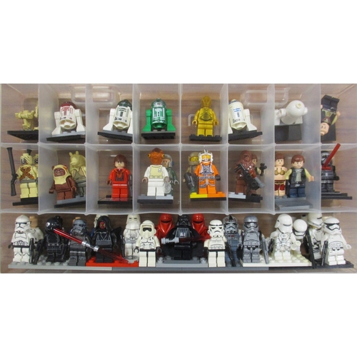 227 - Star Wars. Lego. Collection of minifigures in clear plastic cases, generally near mint to mint, incl... 