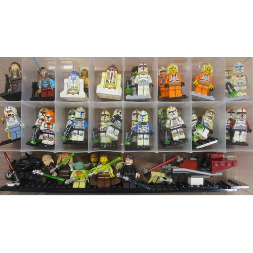 227 - Star Wars. Lego. Collection of minifigures in clear plastic cases, generally near mint to mint, incl... 