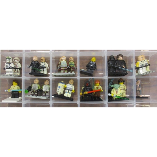 227 - Star Wars. Lego. Collection of minifigures in clear plastic cases, generally near mint to mint, incl... 