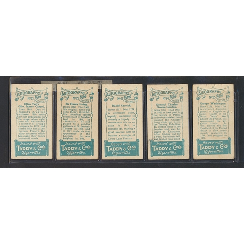 32 - Taddy. Complete set in plastic sleeves with 1912 Autographs, generally good. Cat. £600. (R)