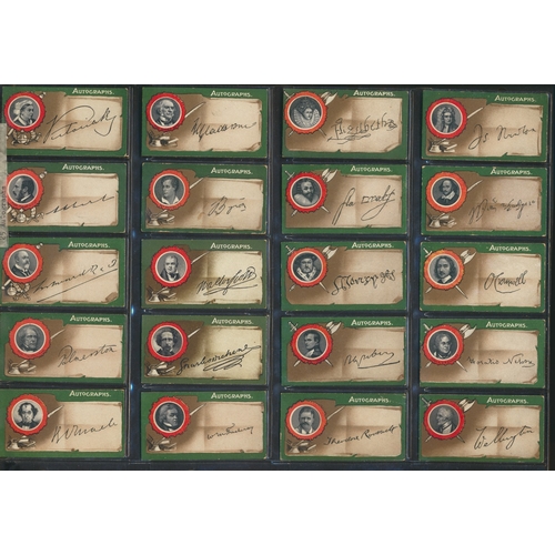 32 - Taddy. Complete set in plastic sleeves with 1912 Autographs, generally good. Cat. £600. (R)