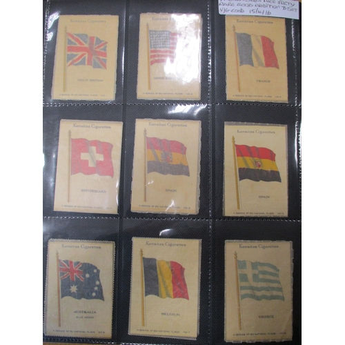 36 - J. Wix. Collection in album with Kensitas silk National Flags complete set (numbered), plus unnumber... 