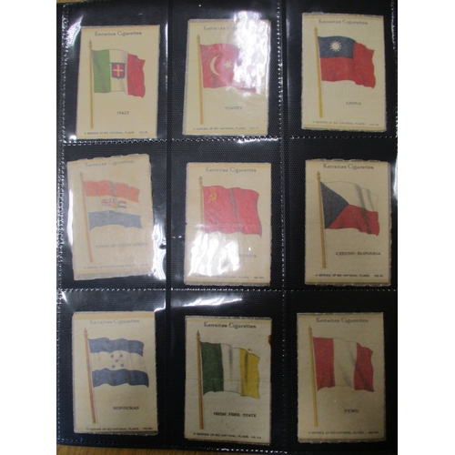 36 - J. Wix. Collection in album with Kensitas silk National Flags complete set (numbered), plus unnumber... 