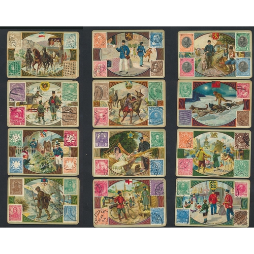 41 - Nugget Polish. Loose complete set of 1910 Mail Carriers and Stamps, varying condition. (R)