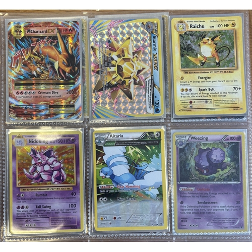 43 - Pokemon. Collection in 3x3 card storage sleeves, generally near mint, including Generations MChariza... 