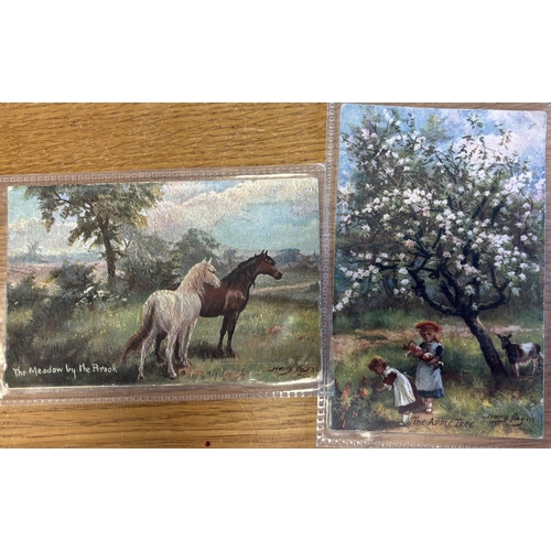 53 - Misc. coln. of mostly loose vintage and modern cards, with comic, artist drawn, ptd. and R.P's, incl... 