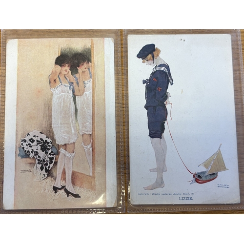 53 - Misc. coln. of mostly loose vintage and modern cards, with comic, artist drawn, ptd. and R.P's, incl... 