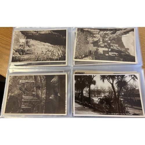 57 - Misc coln. of vintage and modern cards in 3 albums, worldwide and UK R.Ps, ptd. and artist drawn car... 