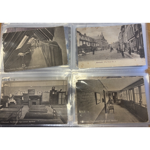 57 - Misc coln. of vintage and modern cards in 3 albums, worldwide and UK R.Ps, ptd. and artist drawn car... 