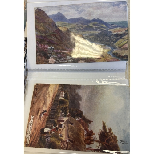 58 - Misc. coln. in 3 albums of ptd, R.P's and artist drawn with animals, coastal scenes, comic incl. McG... 