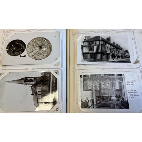 61 - Misc. coln. of general topo in 5 albums, incl. R.P. and artist drawn ranges of Perth, Pitlochrie, Br... 