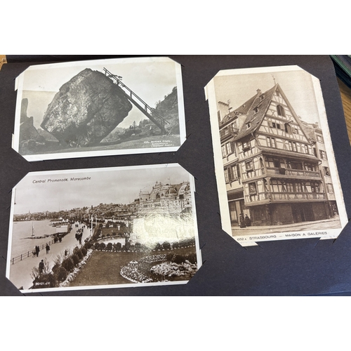 69 - Misc. Coln. of vintage and modern cards in 11 albums and 2 frames, with ptd, artist drawn and R.P's,... 