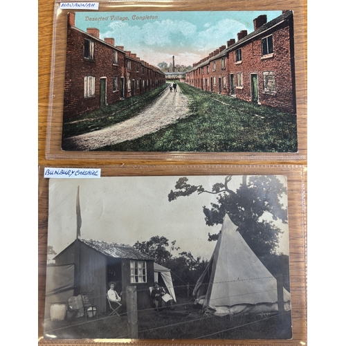 74 - Cheshire. Coln. of vintage cards in plastic sleeves, with ptd and R.P's, incl. Alderley, Altrincham,... 