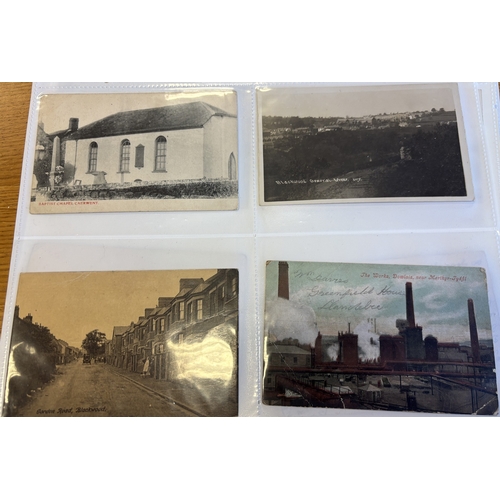 77 - Wales. Coln. of mostly vintage cards in plastic sleeves, with ptd, artist drawn and R.P's, incl. Car... 