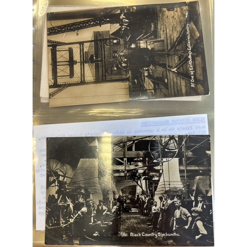 82 - West Midlands. Coln. of vintage cards in one Lindner album, with ptd and R.P's of Dudley, Hagley, Se... 