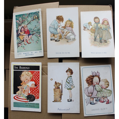 86 - Subjects. Misc. coln. of subject cards incl. children, comic incl. Bamforth, donkeys, flowers, exhib... 