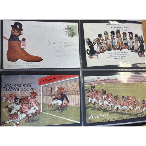 92 - Artists. Louis Wain. Coln. in one modern album with slip case, with scrapbook pieces and ephemera in... 