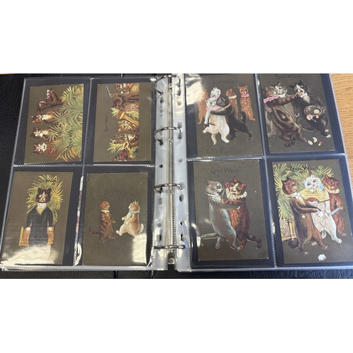 92 - Artists. Louis Wain. Coln. in one modern album with slip case, with scrapbook pieces and ephemera in... 