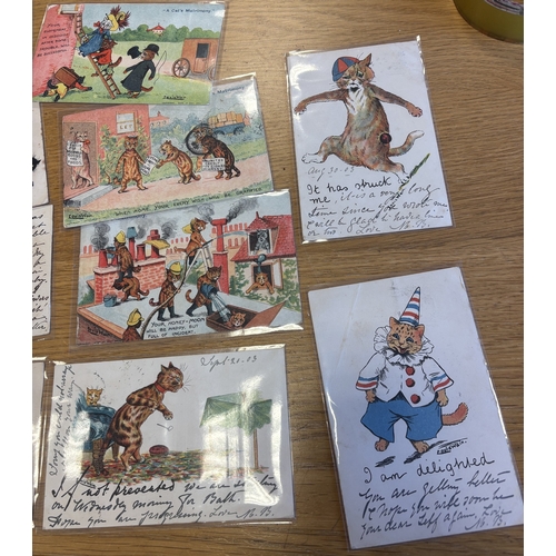 94 - Artists. Louis Wain. Loose coln. incl. Tuck 'Write Away' (2), Faulkner No. 183 (3), Wrench, P.M. 'St... 