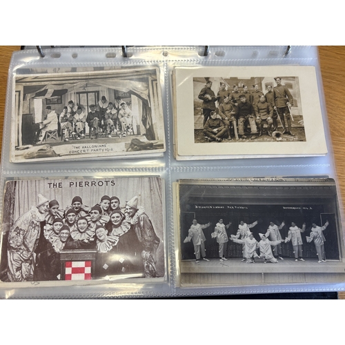 98 - Entertainment. Coln. of entertainment groups, incl. minstrel groups, pierrot groups, acting troops, ... 
