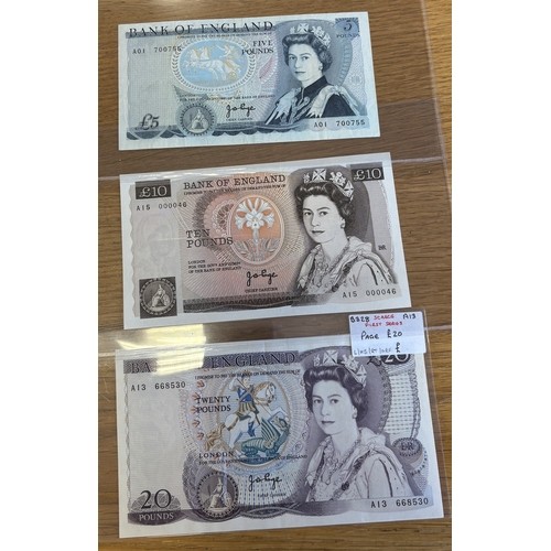 95 - Collection of banknotes in plastic wallets, generally very fine to extremely fine, including Beale 1... 