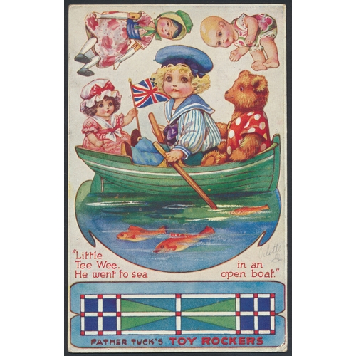 118 - Novelty. Coln. of artist drawn H.T.L's, Silouettes and cut out cards, incl. children's toys, Christm... 