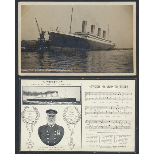 125 - Shipping. Coln. in 12 albums of vintage and modern cards with ptd, R.P's and artist drawn, incl. All... 