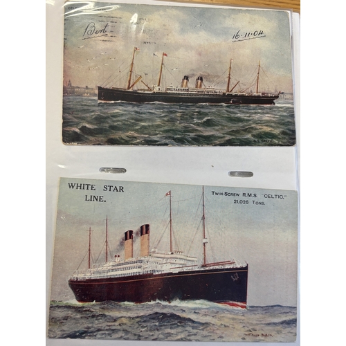 125 - Shipping. Coln. in 12 albums of vintage and modern cards with ptd, R.P's and artist drawn, incl. All... 
