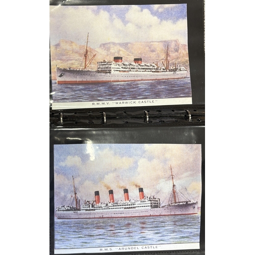 125 - Shipping. Coln. in 12 albums of vintage and modern cards with ptd, R.P's and artist drawn, incl. All... 