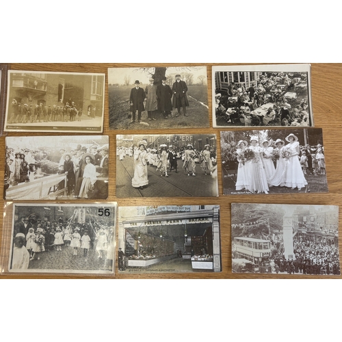 126 - Social History. Coln. of vintage cards, with artist drawn, ptd and R.P's, incl. Royal Chain Current ... 