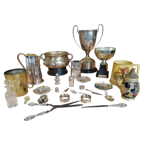 132 - Collection including hallmarked silver with Watford Chamber of Commerce Golfing Society Autumn Cup 5... 
