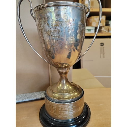 132 - Collection including hallmarked silver with Watford Chamber of Commerce Golfing Society Autumn Cup 5... 