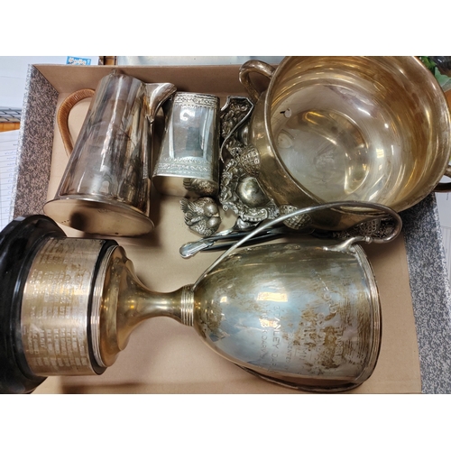 132 - Collection including hallmarked silver with Watford Chamber of Commerce Golfing Society Autumn Cup 5... 