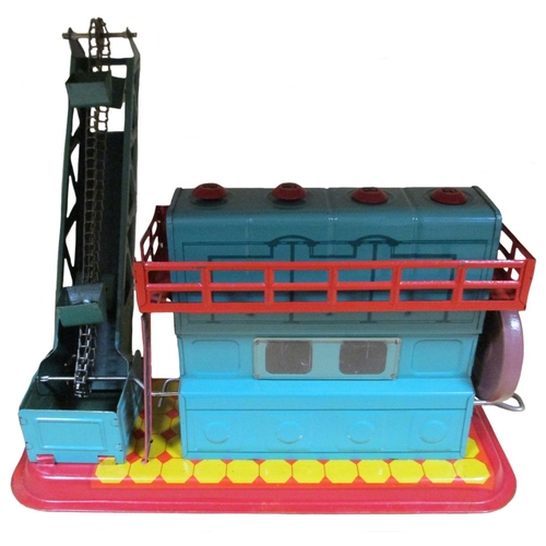 138 - Collection with Crescent Toys Space Rocket No 1268 (2), Mettoy Playthings Mechanical Tractor and Tra... 