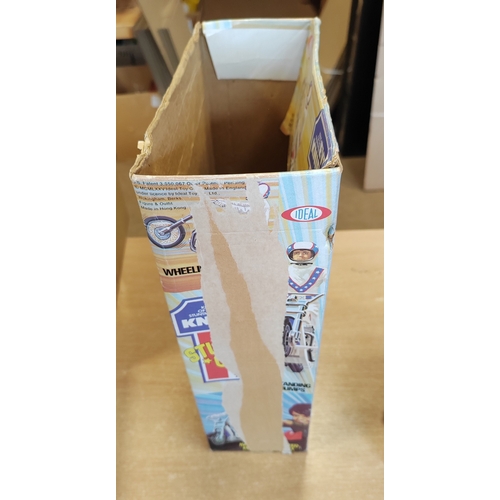 143A - Ideal. Evel Knieval Stunt Cycle with working gyro powered motor, hand snapped off but present otherw... 