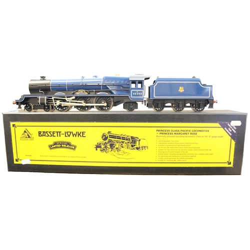 Bassett-Lowke. Boxed O gauge BL99008 46203 'Princess Margaret Rose' 4-6-2 blue locomotive with tender. Near Mint in excellent box. (B)