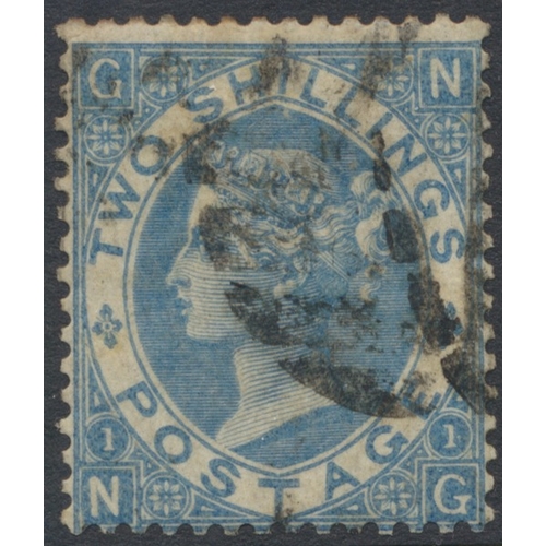 1867-80 2/- cobalt, used with partial indistinct obliterator cancel. BPA cert. (1963). Re-perfed at bottom with some addnl perf trimming noted and a slight thin at wmk. (SG 120a) Cat £3000 (S)