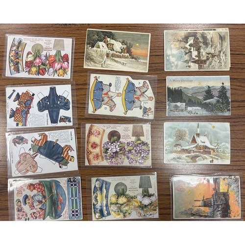 118 - Novelty. Coln. of artist drawn H.T.L's, Silouettes and cut out cards, incl. children's toys, Christm... 